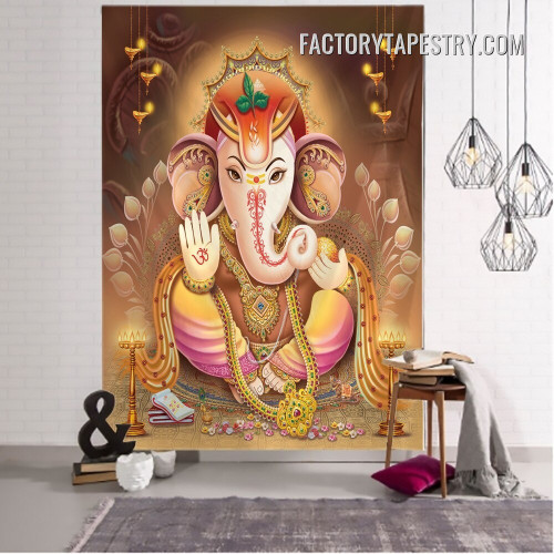 Ganesha I Spiritual Modern Wall Hanging Tapestry Art