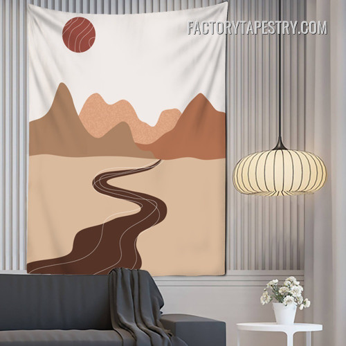 Minimalist Landscape Abstract Bohemian Wall Tapestry Art