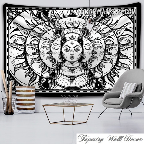 Sun & Moon Mandala Spiritual Bohemian Wall Art Tapestry