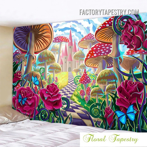 Fantasy Wonderland Landscape Psychedelic Wall Art Tapestry