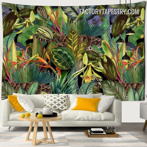 Tropical Plants II Botanical Landscape Modern Wall Art Tapestry