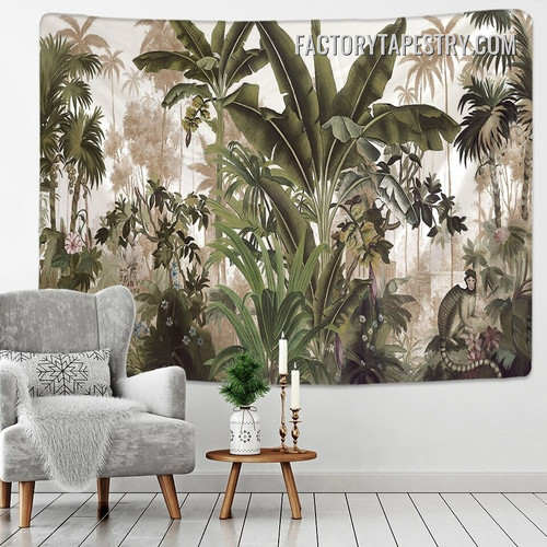 Tropical Forest I Botanical Floral Landscape Retro Wall Art Tapestry