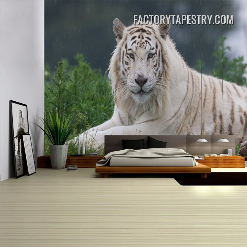 White Tiger I Animal Landscape Modern Wall Decor Tapestry