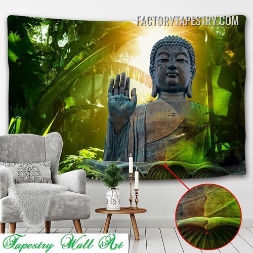 Buddha Statue IV Spiritual Modern Wall Hanging Tapestry