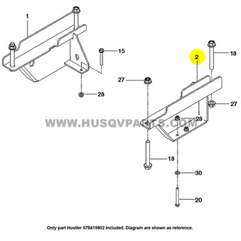 Parts lookup Husqvarna 576415902 P-ZT26 Mount ZT3400 LT Black OEM diagram