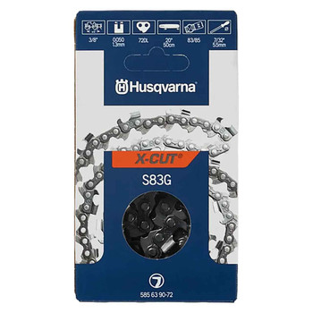 585639072 20 Chain S83G 3/8 .050 72Dl Husqvarna Genuine OEM Part
