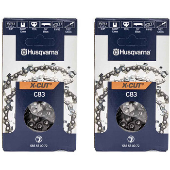 HUSQVARNA Chains - X -CUT C83 ,20"BAR, 72 DRIVE LINKS, .050"GAUGE, 3/8" - 2 PACK