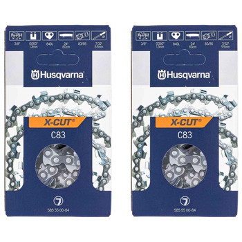 HUSQVARNA Chains - X -CUT C83 ,24"BAR, 84 DRIVE LINKS, .050"GAUGE, 3/8" - 2 PACK