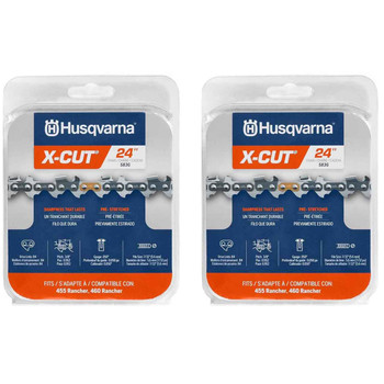 HUSQVARNA Chains - X -CUT S83G ,24"BAR, 84 DRIVE LINKS, .050"GAUGE, 3/8" - 2 PACK