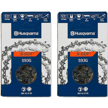 HUSQVARNA Chains - X -CUT S93G ,16"BAR, 55 DRIVE LINKS, .050"GAUGE, 3/8"  - 2 PACK