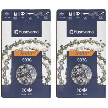 HUSQVARNA Chains - X -CUT S93G ,14"BAR, 50 DRIVE LINKS, .050"GAUGE, 3/8"  - 2 PACK