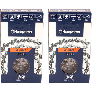 HUSQVARNA Chains - X -CUT S35G ,20"BAR, 78 DRIVE LINKS, .058"GAUGE, .325" - 2 PACK