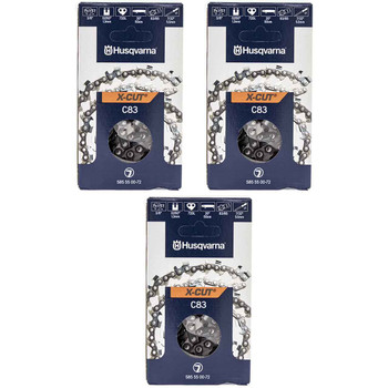 HUSQVARNA Chains - X -CUT C83 ,20"BAR, 72 DRIVE LINKS, .050"GAUGE, 3/8"  - 3 PACK