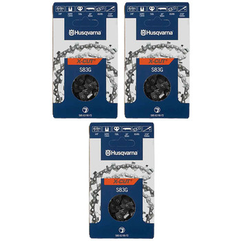 HUSQVARNA Chains - X -CUT S83G ,20"BAR, 72 DRIVE LINKS, .050"GAUGE, 3/8"  PITCH - 3 PACK