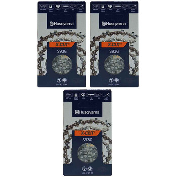 HUSQVARNA Chains - X -CUT S93G ,12"BAR, 44 DRIVE LINKS, .050"GAUGE, 3/8"   - 3 PACK