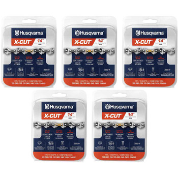 HUSQVARNA Chains - X -CUT S93G ,14"BAR, 52 DRIVE LINKS, .050"GAUGE, 3/8"   - 5 PACK