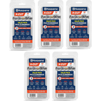 HUSQVARNA Chains - X -CUT (2pk) ,16"BAR, 66 DRIVE LINKS, .050"GAUGE, .325"   - 5 PACK