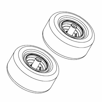 Husqvarna OEM TIRE.ASSEM.CASTER.13X6.5-6.YEL 581199502 (2 Pack)