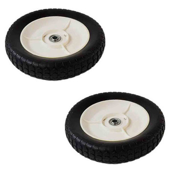 Husqvarna OEM WHEEL.10X2.PR.RADII.WHITE.BUSH 583183801 (2 Pack)