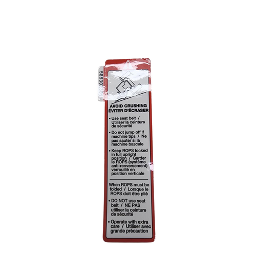 585302301 Decal.Rops.Warning.En/Fr Husqvarna Genuine OEM Part