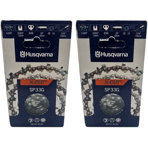 HUSQVARNA Chains - X -CUT SP33G ,20"BAR, 80 DRIVE LINKS, .050"GAUGE, .325"  - 2 PACK