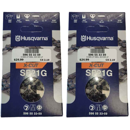 HUSQVARNA Chains - X -PRECISION ,14"BAR, 59 DRIVE LINKS, .043"GAUGE, .325" M - 2 PACK
