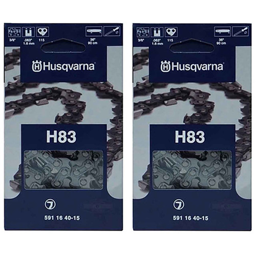 HUSQVARNA Chains - H83 ,36"BAR, 115 DRIVE LINKS, .063"GAUGE, 3/8" - 2 PACK