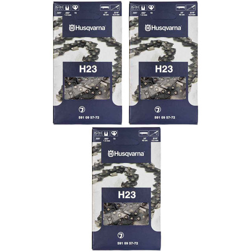 HUSQVARNA Chains - H23 ,18"BAR, 72 DRIVE LINKS, .050"GAUGE, .325"  - 3 PACK
