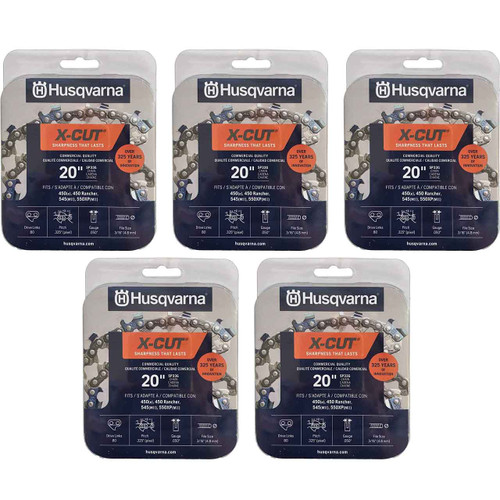 HUSQVARNA Chains - X -CUT SP33G ,20"BAR, 80 DRIVE LINKS, .050"GAUGE, .325"  - 5 PACK