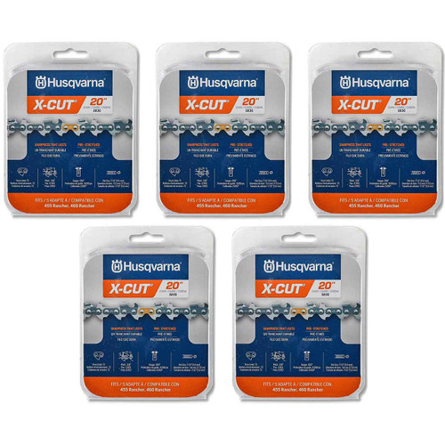 HUSQVARNA Chains - X -CUT S83G ,20"BAR, 72 DRIVE LINKS, .050"GAUGE, 3/8"  - 5 PACK