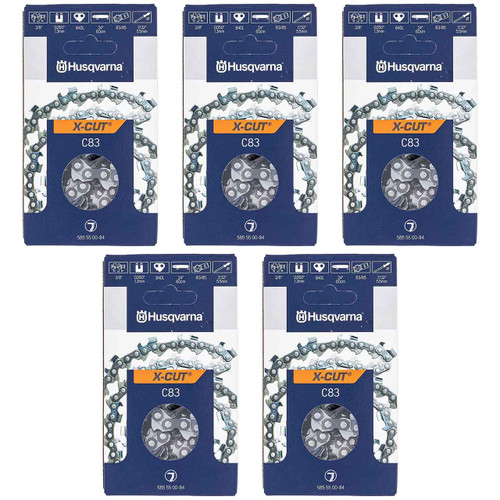 HUSQVARNA Chains - X -CUT C83 ,24"BAR, 84 DRIVE LINKS, .050"GAUGE, 3/8"  - 5 PACK
