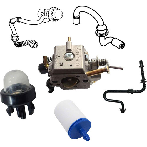 HUSQVARNA 585 COMPLETE CARBURETOR FUEL FILTER-GROMMET-LINES PRIMER BULB KIT OEM
