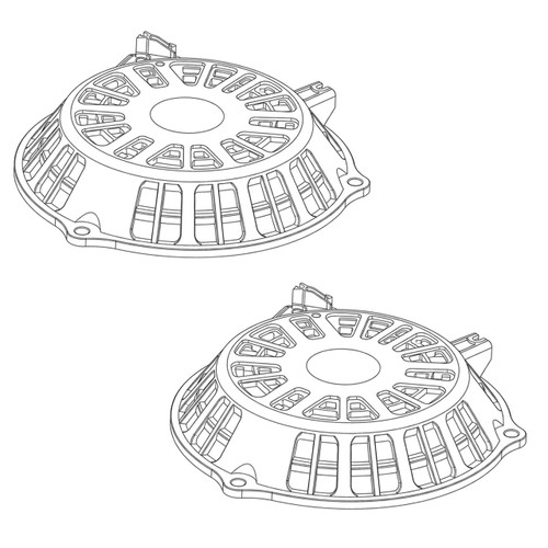 Husqvarna OEM STARTER RECOIL W/HARDWAR.RATO. 581663501 (2 Pack)