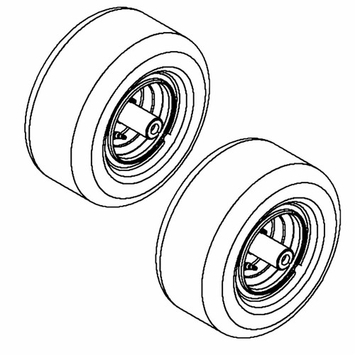 Husqvarna OEM WHEEL 13X5 ASSEMBLY GLOSS BLAC 539104501 (2 Pack)