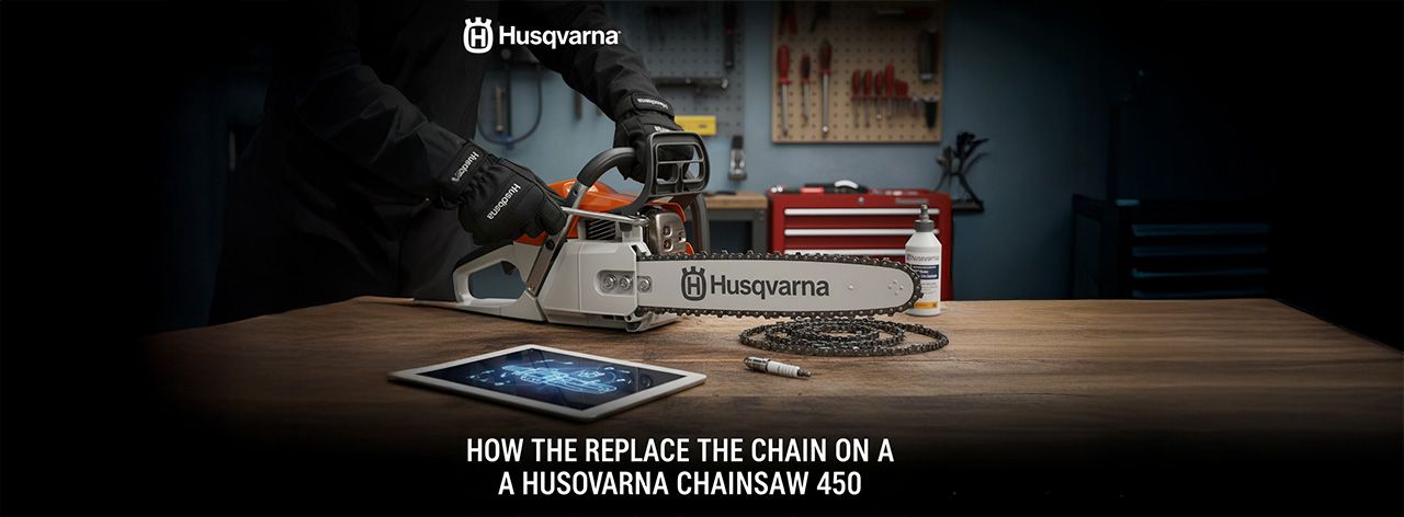How to Replace the Chain on a Husqvarna Chainsaw 450 - HUSQVPARTS ONLINE
