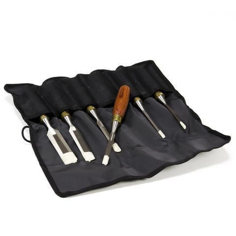 Ashley Iles MkII Bevel Edged Chisels Set of 6 with Tool Roll Wood