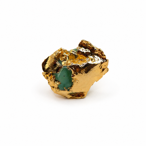 Komuya Elementa 24K Gold Plated Bronze Druzy Statement Ring Handcrafted Colombian Artisan Jewelry