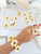 Komuya Floranía 24K Gold Plated Bronze Crystal Flower Statement Choker Handcrafted Colombian Necklace