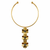Komuya Floranía 24K Gold Plated Bronze Crystal Flower Statement Choker Handcrafted Colombian Necklace