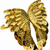 Komuya Nativo 24K Gold Plated Bronze Wing Statement Cuff Bracelet Handcrafted Colombian Jewelry
