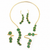 Komuya Andean Moss Statement Drop Earrings: Handcrafted Artisan Faux Emerald & 24K Gold-Plated Bronze