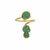 Komuya Andean Moss Statement Ring Handcrafted Faux Emerald & 24K Gold-Plated Bronze