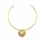 Komuya Alada 24K Gold Plated Bronze Wing-Brim Faux Pearl Statement Choker Handcrafted Colombian Necklace