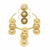 Komuya Alada 24K Gold Plated Bronze Wing-Brim Faux Pearl Cuff Bracelet Handcrafted Colombian Jewelry