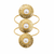 Komuya Alada 24K Gold Plated Bronze Wing-Brim Faux Pearl Cuff Bracelet Handcrafted Colombian Jewelry