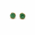 komuya Elementa 24K Gold Plated Bronze Statement Studs Handcrafted Emerald Resin Earrings