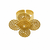 Komuya Origen 24K Gold Plated Bronze Twisted Flower Ring Handcrafted Colombian Artisan Jewelry
