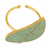 Komuya Hojas 24K Gold Plated Bronze Rough-Cut Stone Cuff Bracelet Handcrafted Colombian Jewelry
