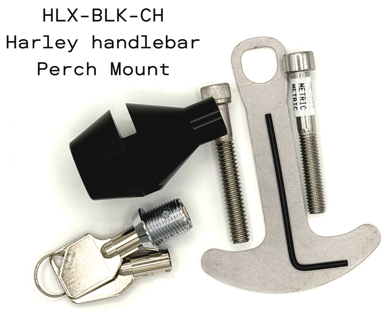 Black Harley helmet lock w/chrome lock