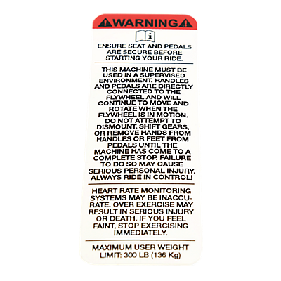 Warning Decal for Riding &amp; Slider